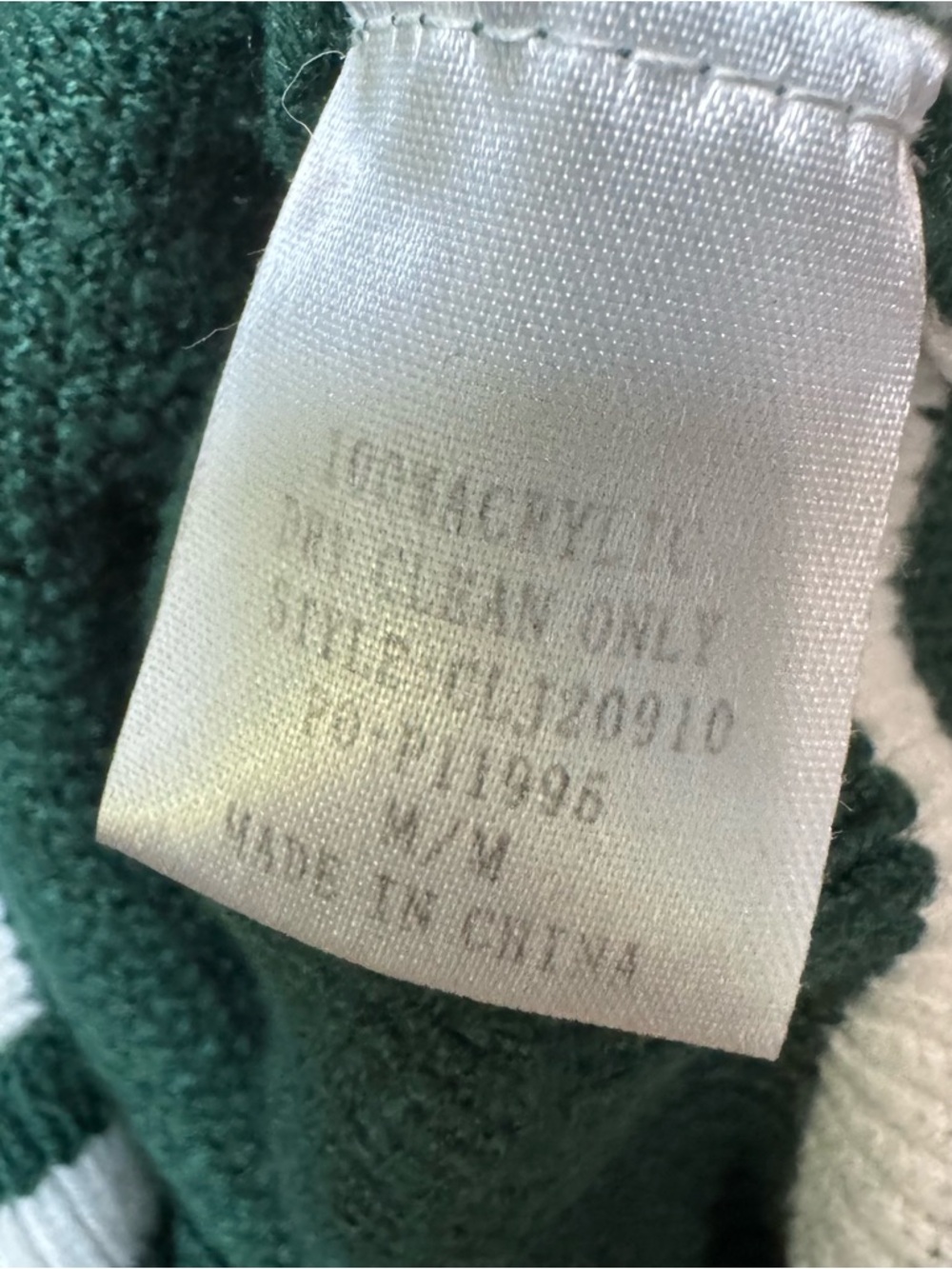 Main Strip Green & White Bow Tie Striped Cardigan Sweater. Women’s Medium - Picture 8 of 10